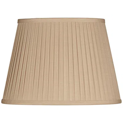 International Shades Beige Knife Pleat Oval Linen Shade 12/8x16/12x11 (spider)