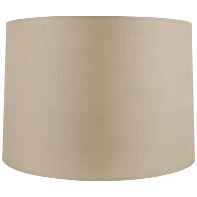 International Shades Beige Linen Round Drum Shade 15x16x10 (spider)