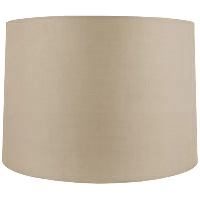 International Shades Beige Linen Round Drum Shade 17x18x12 (spider)