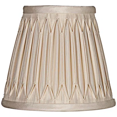 International Shades Eggshell Full Smocked Silk Shade 3x5x5 (clip-on)