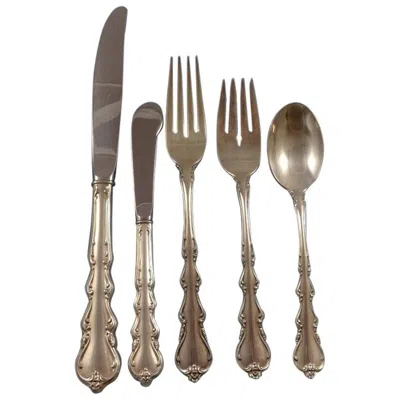 Pre-owned International Silver Angelique By International Sterling Silver Flatware Set 12 Service Lunch 62 Pcs In Brown