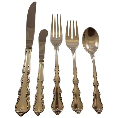 Pre-owned International Silver Angelique By International Sterling Silver Flatware Set 24 Service Lunch Huge! In Brown