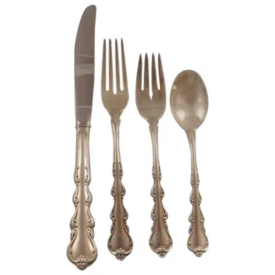 Pre-owned International Silver Angelique By International Sterling Silver Flatware Set 8 Service Lunch 32 Pcs In Brown