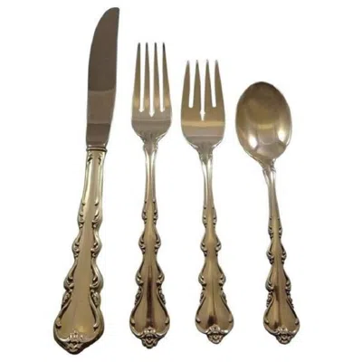 Pre-owned International Silver Angelique By International Sterling Silver Flatware Set Service 51 Pieces In Brown