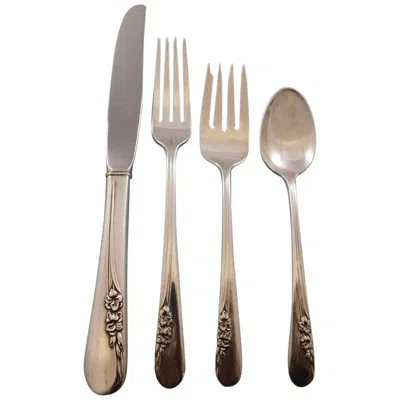 Pre-owned International Silver Blossom Time By International Sterling Silver Flatware Set 8 Service 58 Pieces In Brown