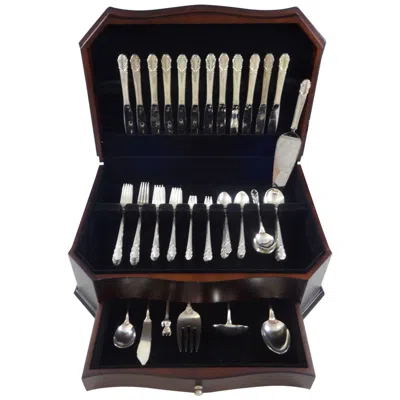 Pre-owned International Silver Bridal Veil By International Sterling Silver Flatware Set, 12 Service, 79 Pieces In Black