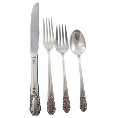 Pre-owned International Silver Bridal Veil By International Sterling Silver Flatware Set 8 Service 35 Pieces