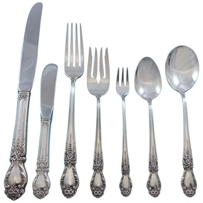 Pre-owned International Silver Brocade By International Sterling Silver Flatware Service 12 Set 90 Pcs Dinner