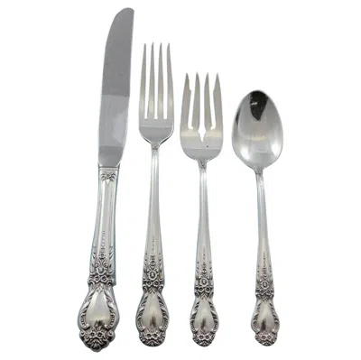 Pre-owned International Silver Brocade By International Sterling Silver Flatware Set For 12 Service 48 Pcs