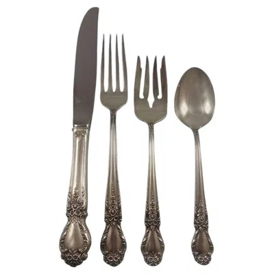 Pre-owned International Silver Brocade By International Sterling Silver Flatware Set For 12 Service 65 Pcs