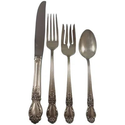Pre-owned International Silver Brocade By International Sterling Silver Flatware Set Service 65 Pieces