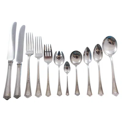 Pre-owned International Silver Chesterfield By International Sterling Silver Flatware Set 12 Service 136 Pieces