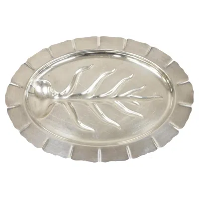 Pre-owned International Silver Co "early American" 4133 Oval Meat Cutlery Serving Platter In Sand