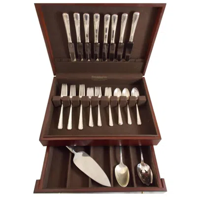 Pre-owned International Silver Courtship By International Sterling Silver Flatware Set 8 Service Luncheon 35 Pc In Black