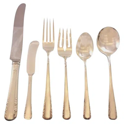 Pre-owned International Silver Courtship By International Sterling Silver Flatware Set For 8 Service 50 Pieces In Sand