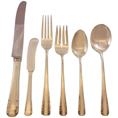 Pre-owned International Silver Courtship By International Sterling Silver Flatware Set For 8 Service 54 Pieces In Sand
