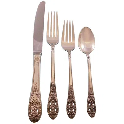 Pre-owned International Silver Crown Princess By International Sterling Silver Flatware Set 12 Service 53 Pcs In Sand