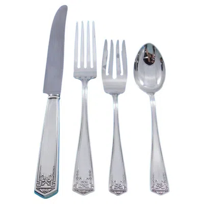 Pre-owned International Silver Devonshire By International Sterling Flatware Set For 12 Service 57 Pieces In Silver