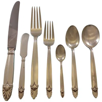 Pre-owned International Silver Empress By International Sterling Silver Flatware Set 12 Service 105 Pcs Dinner In Brown