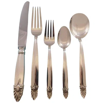 Pre-owned International Silver Empress By International Sterling Silver Flatware Set 8 Service 40 Pcs Dinner In Brown