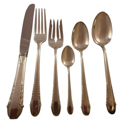 Pre-owned International Silver Enchantress By International Sterling Silver Flatware Service For 8 Set 53 Pcs In Black