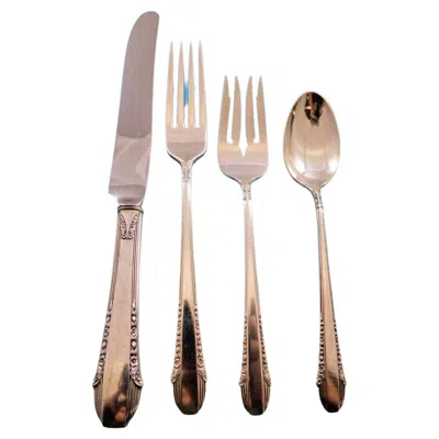 Pre-owned International Silver Enchantress By International Sterling Silver Flatware Set 12 Service 54 Pieces In Sand