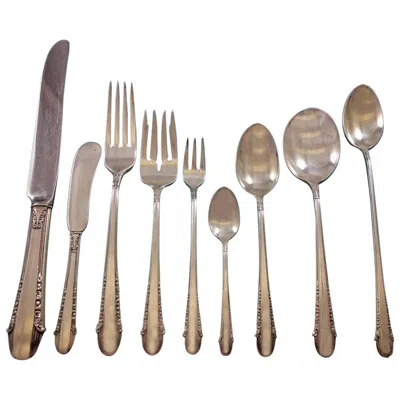 Pre-owned International Silver Enchantress By International Sterling Silver Flatware Set 8 Service 80 Pieces In Brown