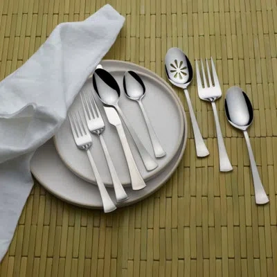 International Silver Fulton Satin 51 Piece Flatware Set With Serving Utensils, Service For 8, 18/0 Stainless Steel