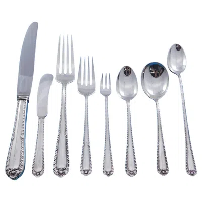 Pre-owned International Silver Gadroon By International Sterling Silver Flatware Set 8 Service 70 Pieces Dinner