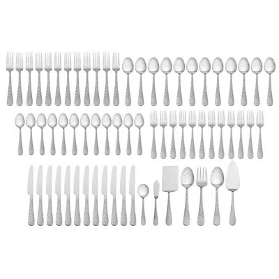 International Silver Garland Frost 67 Piece Stainless Steel Flatware Set