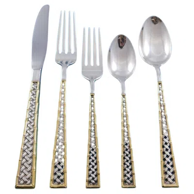 Pre-owned International Silver Golden Tradewinds By International Sterling Silver Flatware Set 66 Pcs Bamboo