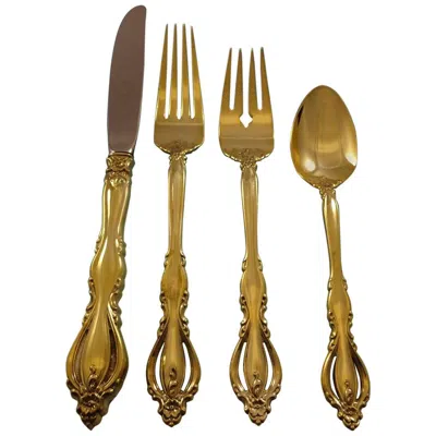 Pre-owned International Silver Grand Regency By International Sterling Silver Flatware Service For 8 Set Gold