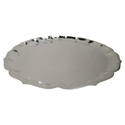 Pre-owned International Silver International Sterling Silver Tray With Georgian Piecrust Rim