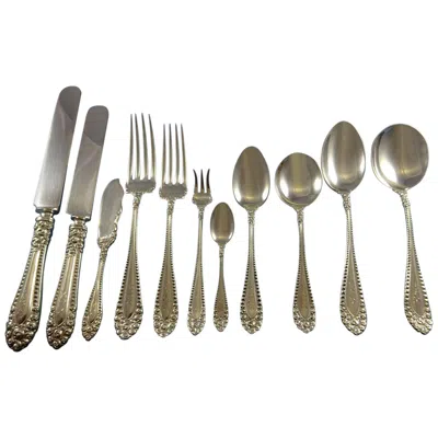 Pre-owned International Silver Kenilworth By International Sterling Silver Flatware Set Service 200 Pieces Huge In Black