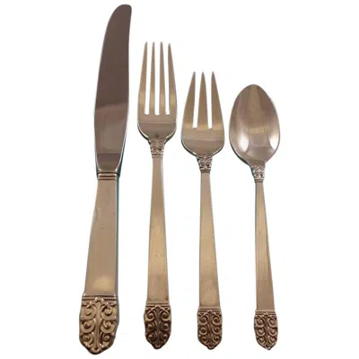 Pre-owned International Silver Northern Lights By International Sterling Silver Flatware Set Service, 48 Pieces In Brown