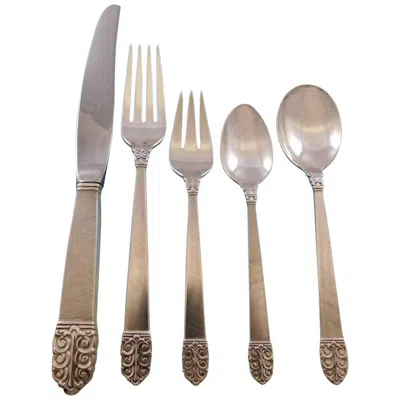 Pre-owned International Silver Northern Lights International Sterling Silver Flatware Set Service 43 Pc Dinner In Brown