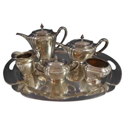 Pre-owned International Silver Orchid By International Sterling Silver Tea Set Of Six Pieces Hollowware #0881 In Purple