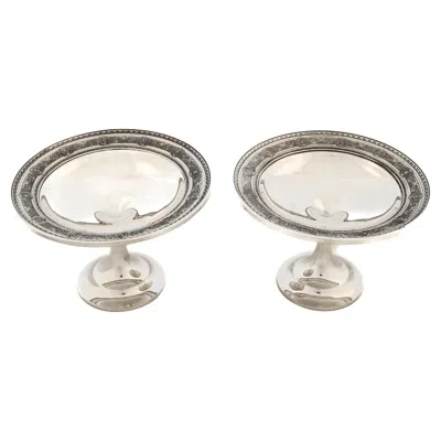 Pre-owned International Silver Pair Of Sterling Silver Compotes In Sand