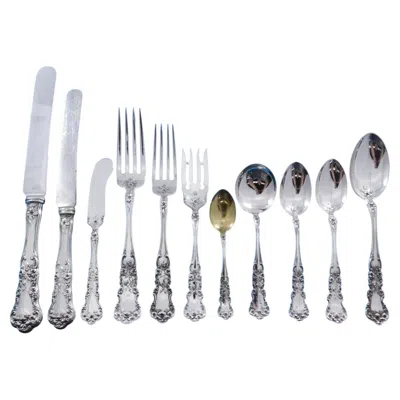 Pre-owned International Silver Pansy By International Sterling Silver Flatware Service For 12 Set 138 Pc Dinner