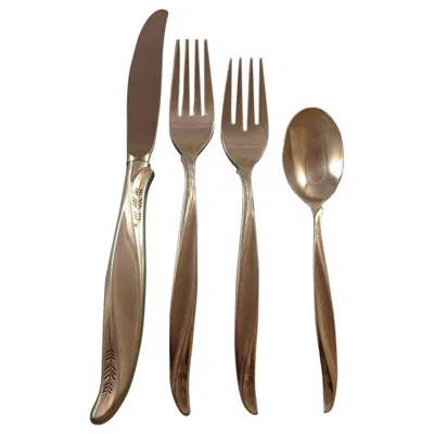 Pre-owned International Silver Pine Spray By International Sterling Silver Flatware Set 8 Service 38 Pieces In Brown