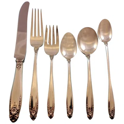 Pre-owned International Silver Prelude By International Sterling Silver Flatware Set 12 Service 82 Pcs Dinner In Brown