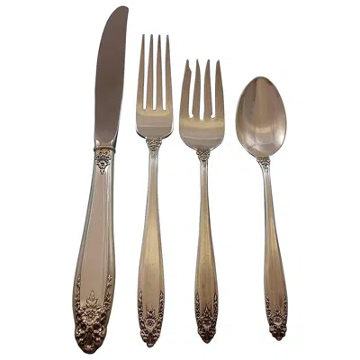 Pre-owned International Silver Prelude By International Sterling Silver Flatware Set For 12 Service 114 Pieces In Brown