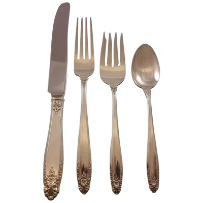 Pre-owned International Silver Prelude By International Sterling Silver Flatware Set For 12 Service 48 Pcs In Brown