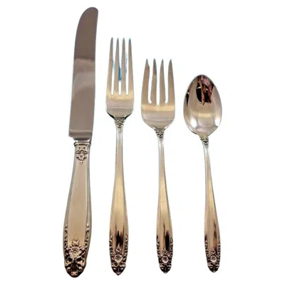 Pre-owned International Silver Prelude By International Sterling Silver Flatware Set Service 24 Pieces In Brown