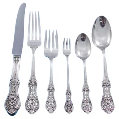 Pre-owned International Silver Primrose By International Sterling Silver Flatware Set 8 Dinner Service 53 Pcs In Yellow