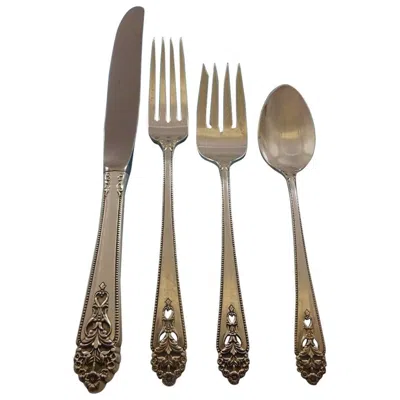 Pre-owned International Silver Queen's Lace By International Sterling Flatware Service For Eight Set 32 Pieces In Silver