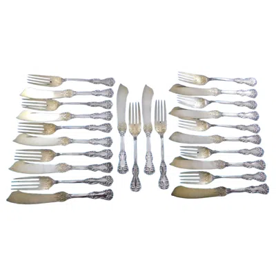 Pre-owned International Silver Revere By International Sterling Silver Flatware Individual Fish Set 24 Pieces