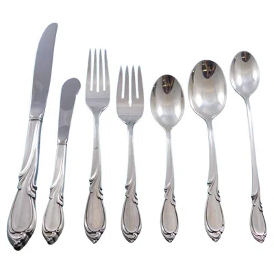 Pre-owned International Silver Rhapsody By International Sterling Silver Flatware Service For 12 Set 95 Pieces
