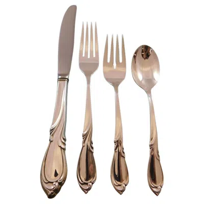 Pre-owned International Silver Rhapsody New By International Sterling Silver Flatware Set 8 Service 32 Pieces In Brown