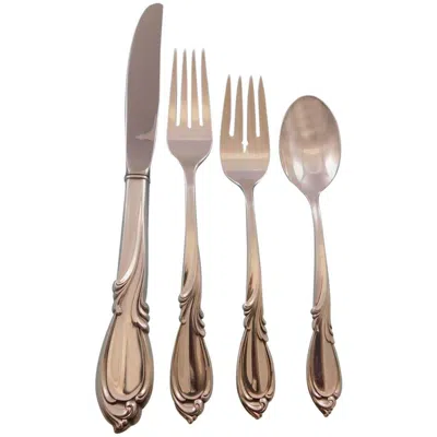 Pre-owned International Silver Rhapsody New By International Sterling Silver Flatware Set Service 29 Pcs In Brown